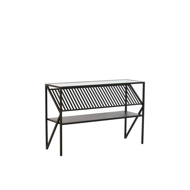 Light&living Side table 120x40x80 cm EZRA glas helder+mat zwart