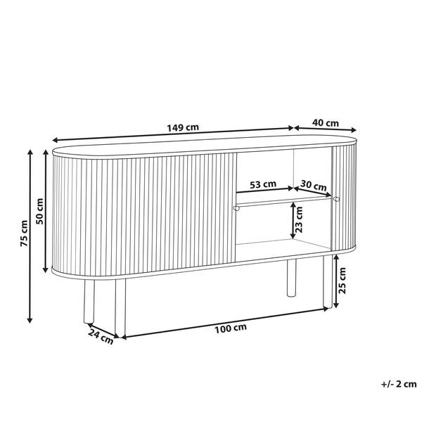 Beliani MANARA - Sideboard-Lichte houtkleur-Paulowniahout