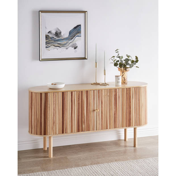 Beliani MANARA - Sideboard-Lichte houtkleur-Paulowniahout