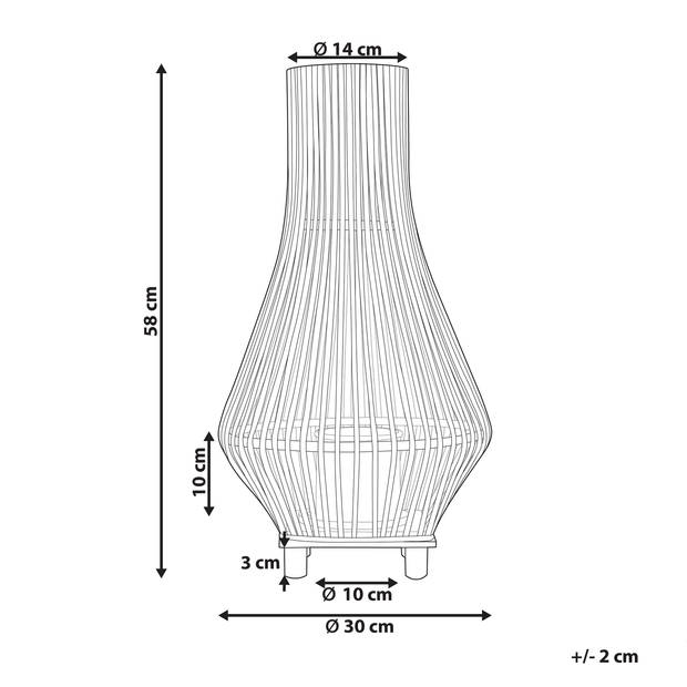 Beliani LEYTE - windlichtzuilen-Lichte houtkleur-Wilgenhout