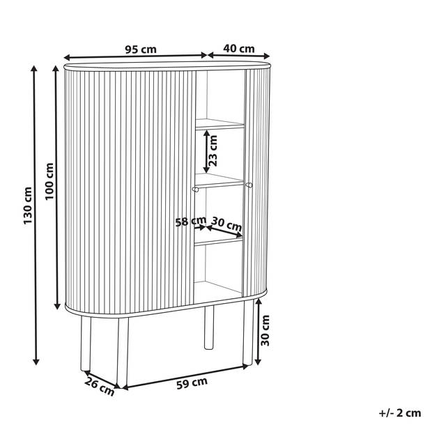 Beliani MANARA - Sideboard-Lichte houtkleur-Paulowniahout