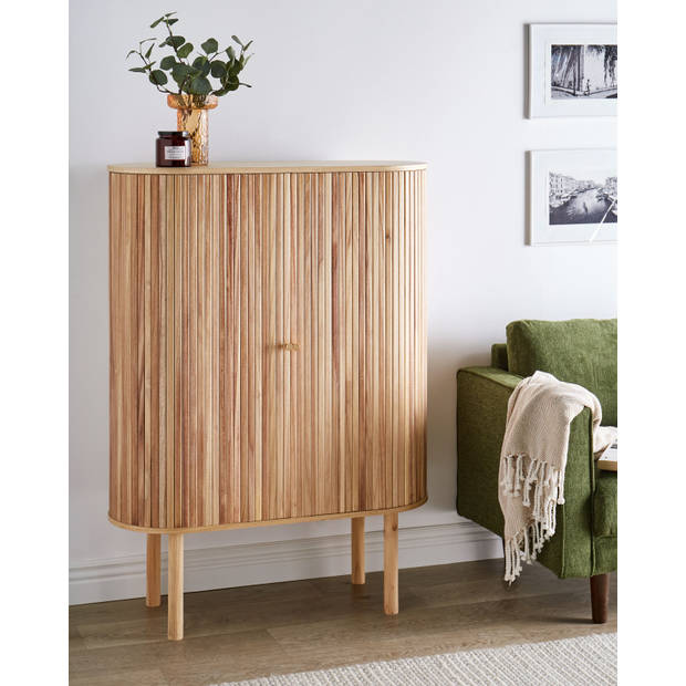 Beliani MANARA - Sideboard-Lichte houtkleur-Paulowniahout