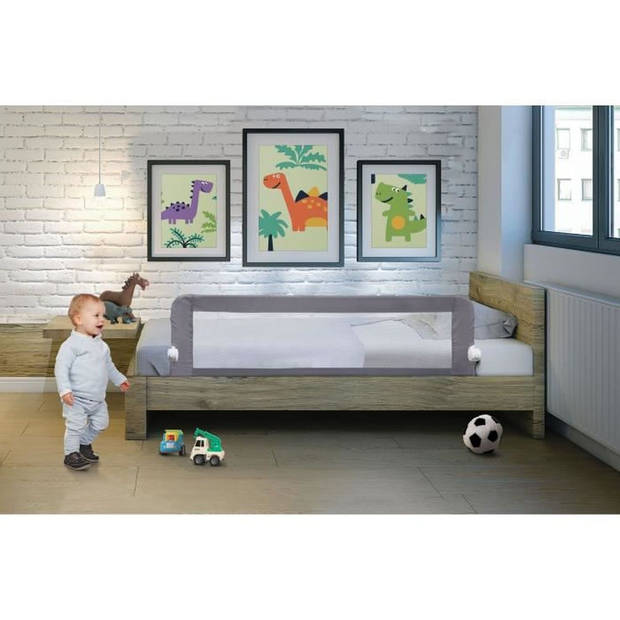 DreamBaby Nicole Bed Barriere - Bedden en platte bedden - meten van 150 cm breed en 50 cm hoog - grijs
