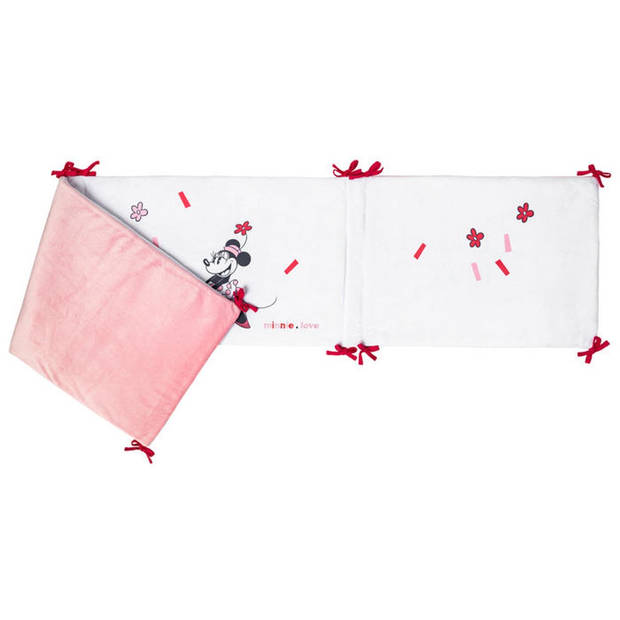 DISNEY Minnie confetti stootrand - 40 x 180 cm - 100% polyester fluwelen kant