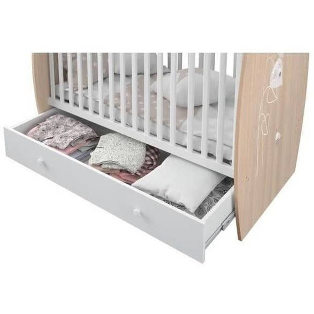 Polini Kids Neva Bed Met Lade Friends Zen Wit / Naturel