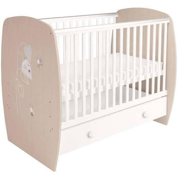 Polini Kids Neva Bed Met Lade Friends Zen Wit / Naturel