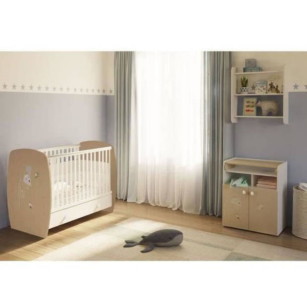 Polini Kids Neva Bed Met Lade Friends Zen Wit / Naturel