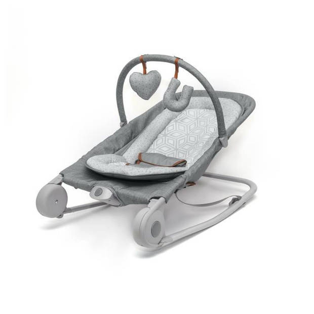 Summer Infant 2in1 ligstoel, schommelende ligstoel, praktisch en draagbaar, speelgoed en rustgevende trillingen, grijs