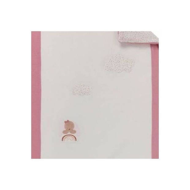 Nattou Omkeerbare plaid Sasha & Pauline - 75 x 100 cm - 100% polyester - Roze + A12