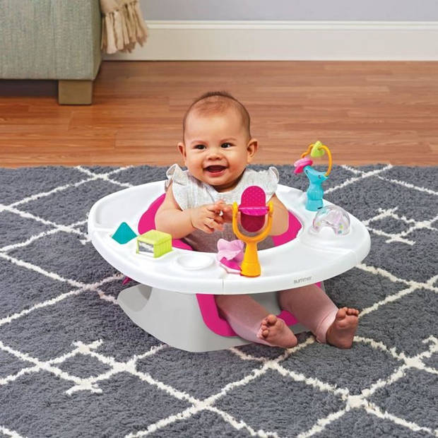 Summer Infant 4in1 Baby-superseat-verhoger, activiteiten, afneembaar dienblad, verstelbare stoelversteller, roze
