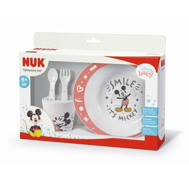 Nuk Mickey Microwavable Serviesset - Bord + Bestek + Tumbler