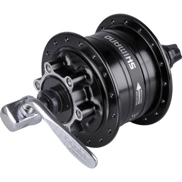 Shimano Dynamonaaf 32 gaats HD-3D32 3 Watt voor 6-bouts remschijf snelspanner zwart