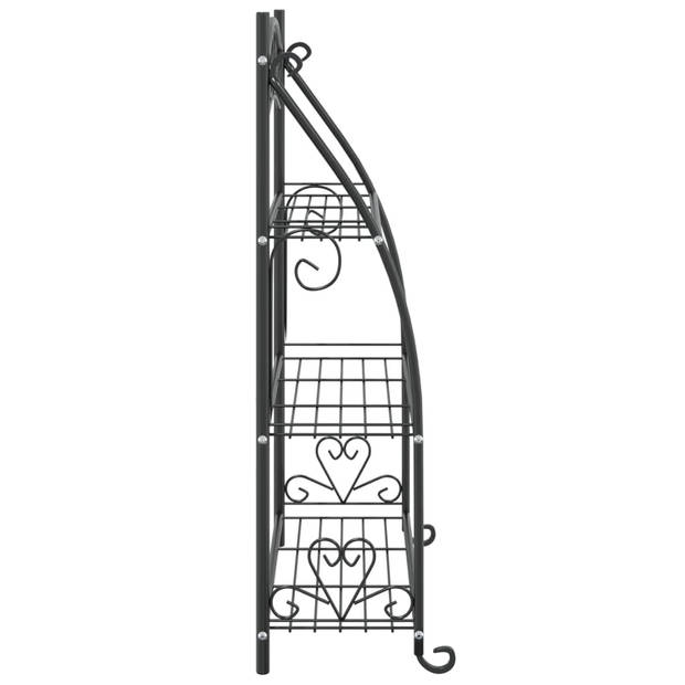 vidaXL Bloemenrek 56x30x96 cm staal zwart