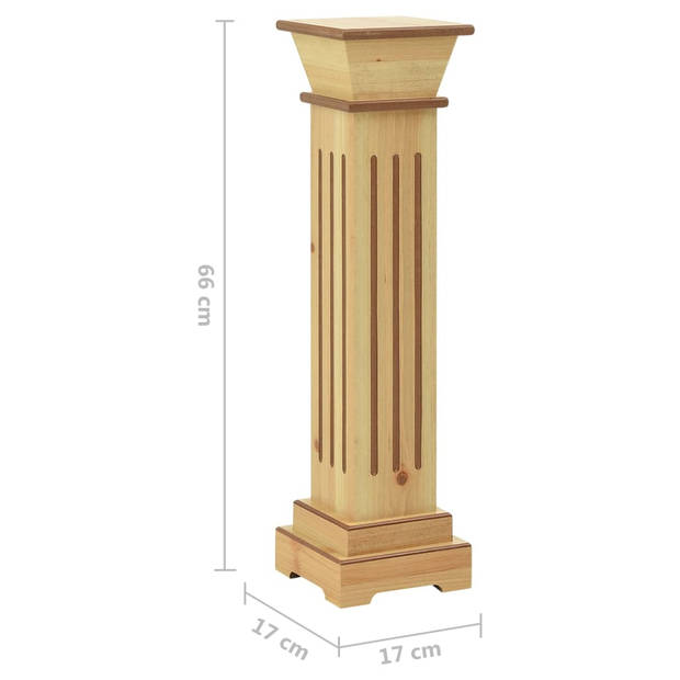 vidaXL Plantenstandaard klassieke zuil vierkant 17x17x66 cm MDF hout