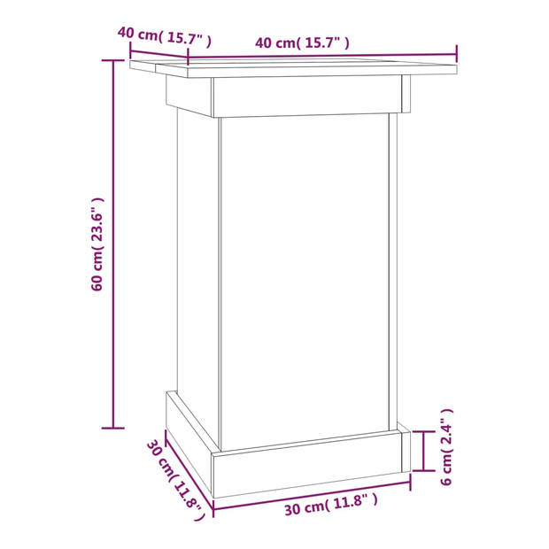 vidaXL Bloemenstandaard 40x40x60 cm massief grenenhout wit