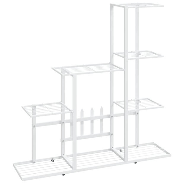 vidaXL Bloemenstandaard 94,5x25x88 cm metaal wit