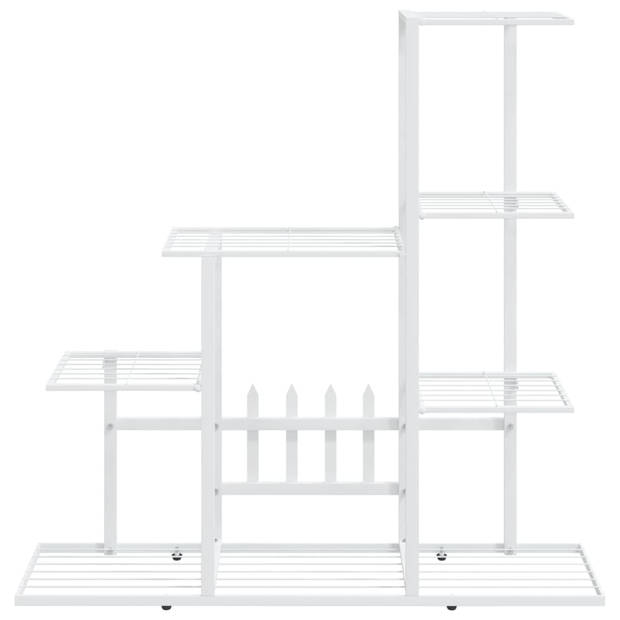 vidaXL Bloemenstandaard 94,5x25x88 cm metaal wit