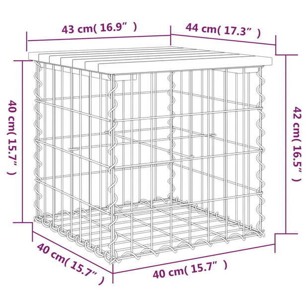 vidaXL Tuinbank schanskorfontwerp 43x44x42 cm massief douglashout