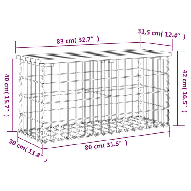 vidaXL Tuinbank schanskorfontwerp 83x31,5x42 cm massief douglashout