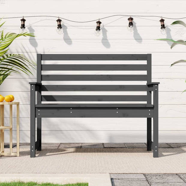 vidaXL Tuinbank 109x48x91,5 cm massief grenenhout grijs