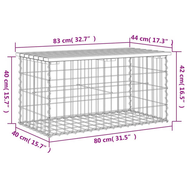 vidaXL Tuinbank schanskorfontwerp 83x44x42 cm geïmpregneerd hout