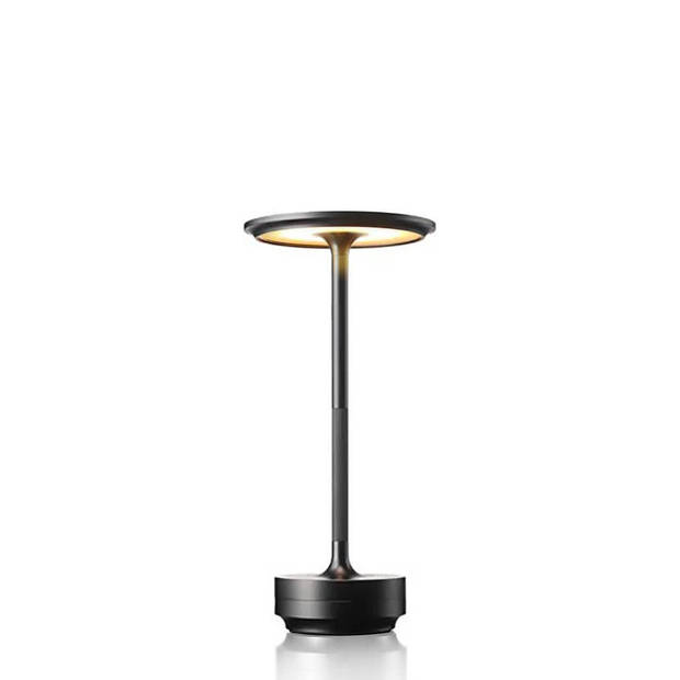 Goliving Tafellamp Op Accu - Luxe tafellamp - Oplaadbaar en Dimbaar - Energiezuinig - Hoogte 27 cm - Zwart