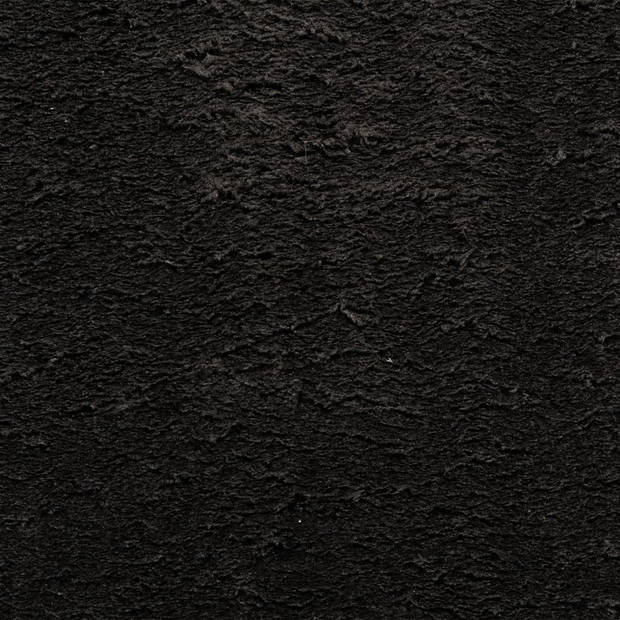 vidaXL Vloerkleed HUARTE laagpolig zacht wasbaar Ø 80 cm zwart