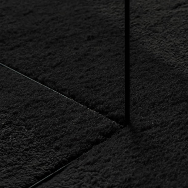 vidaXL Vloerkleed HUARTE laagpolig zacht wasbaar 80x150 cm zwart
