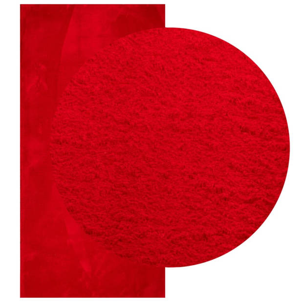 vidaXL Vloerkleed HUARTE laagpolig zacht wasbaar 100x200 cm rood