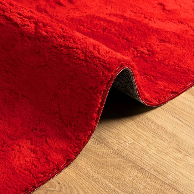vidaXL Vloerkleed HUARTE laagpolig zacht wasbaar 120x170 cm rood