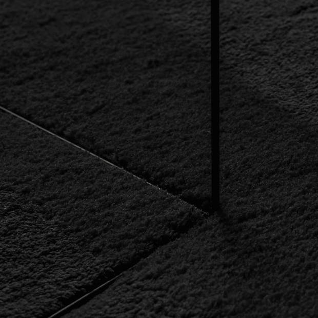 vidaXL Vloerkleed HUARTE laagpolig zacht wasbaar 160x230 cm zwart
