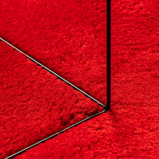 vidaXL Vloerkleed HUARTE laagpolig zacht wasbaar 120x120 cm rood