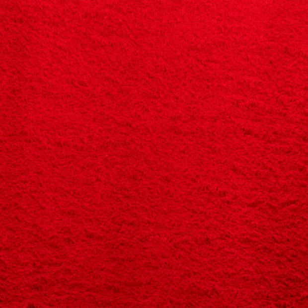 vidaXL Vloerkleed HUARTE laagpolig zacht wasbaar 200x200 cm rood