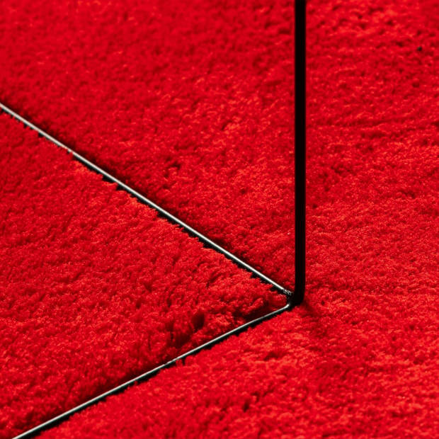 vidaXL Vloerkleed HUARTE laagpolig zacht wasbaar Ø 80 cm rood