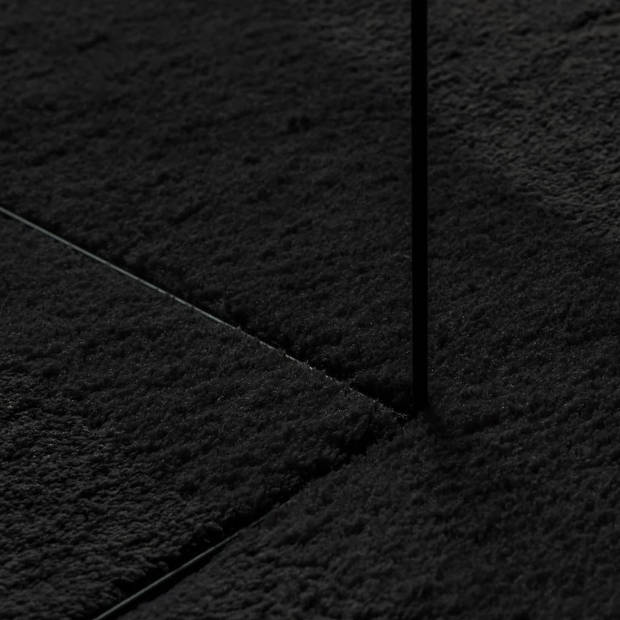 vidaXL Vloerkleed HUARTE laagpolig zacht wasbaar 140x200 cm zwart