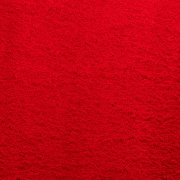 vidaXL Vloerkleed HUARTE laagpolig zacht wasbaar 240x240 cm rood