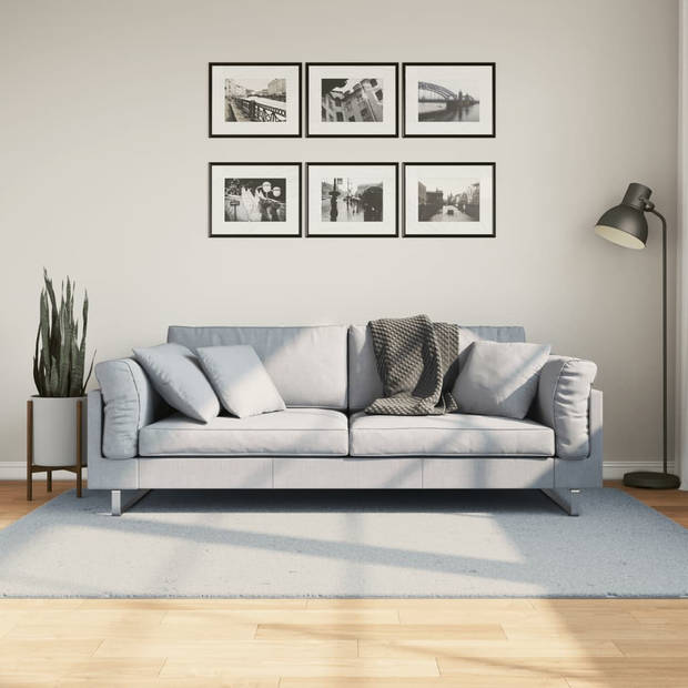 vidaXL Vloerkleed HUARTE laagpolig zacht wasbaar 140x200 cm blauw