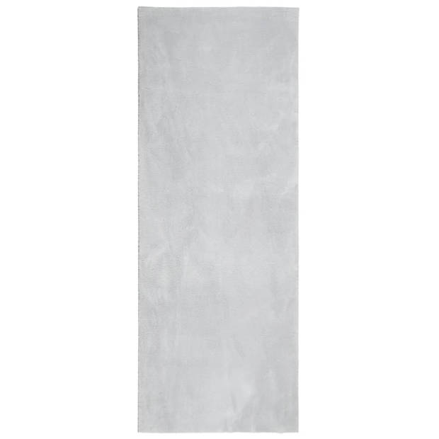 vidaXL Vloerkleed HUARTE laagpolig zacht wasbaar 80x200 cm grijs