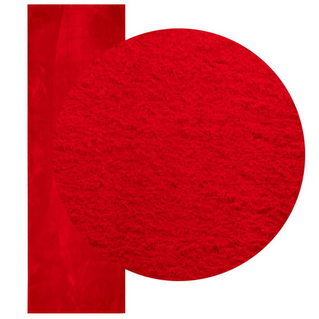vidaXL Vloerkleed HUARTE laagpolig zacht wasbaar 80x250 cm rood