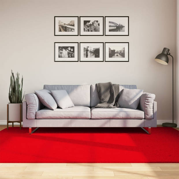 vidaXL Vloerkleed HUARTE laagpolig zacht wasbaar 160x230 cm rood