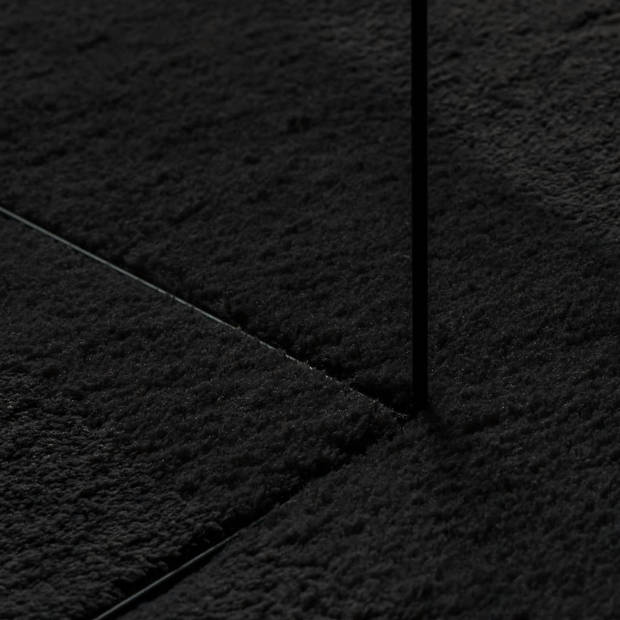 vidaXL Vloerkleed HUARTE laagpolig zacht wasbaar 80x250 cm zwart