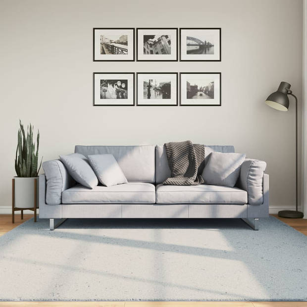 vidaXL Vloerkleed HUARTE laagpolig zacht wasbaar 200x200 cm blauw