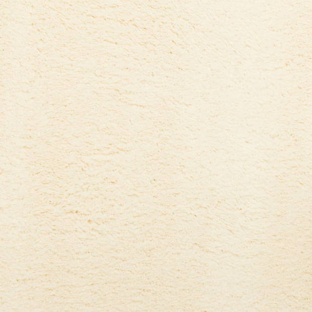 vidaXL Vloerkleed HUARTE laagpolig zacht wasbaar 160x160 cm crème