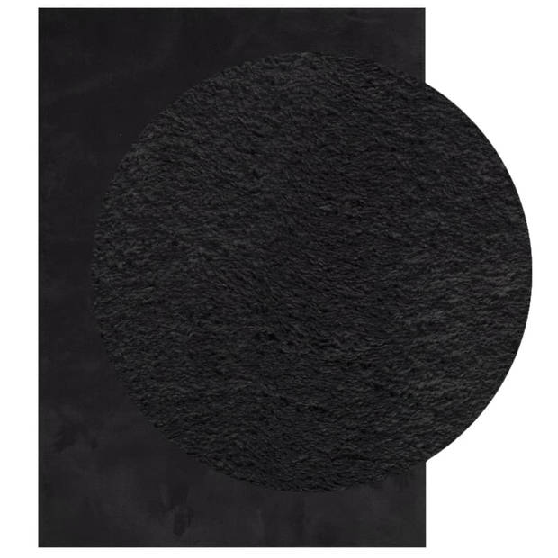 vidaXL Vloerkleed HUARTE laagpolig zacht wasbaar 240x340 cm zwart