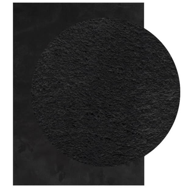 vidaXL Vloerkleed HUARTE laagpolig zacht wasbaar 160x230 cm zwart