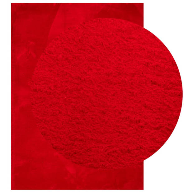 vidaXL Vloerkleed HUARTE laagpolig zacht wasbaar 200x280 cm rood
