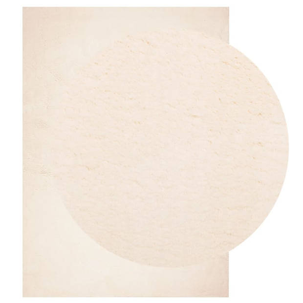 vidaXL Vloerkleed HUARTE laagpolig zacht wasbaar 120x170 cm beige