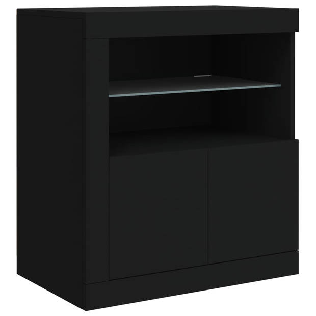 vidaXL Dressoir met LED-verlichting 181,5x37x67 cm zwart