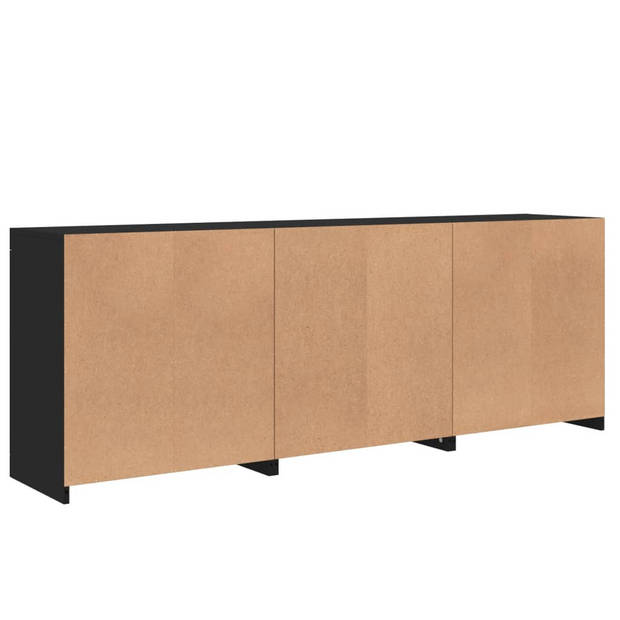 vidaXL Dressoir met LED-verlichting 181,5x37x67 cm zwart