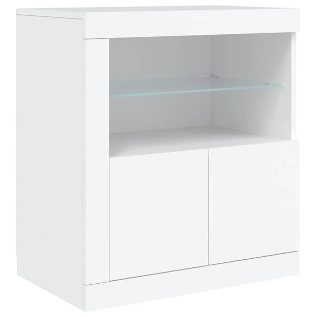 vidaXL Dressoir met LED-verlichting 162x37x67 cm wit